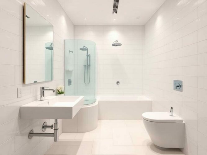 Modernes, helles Badezimmer