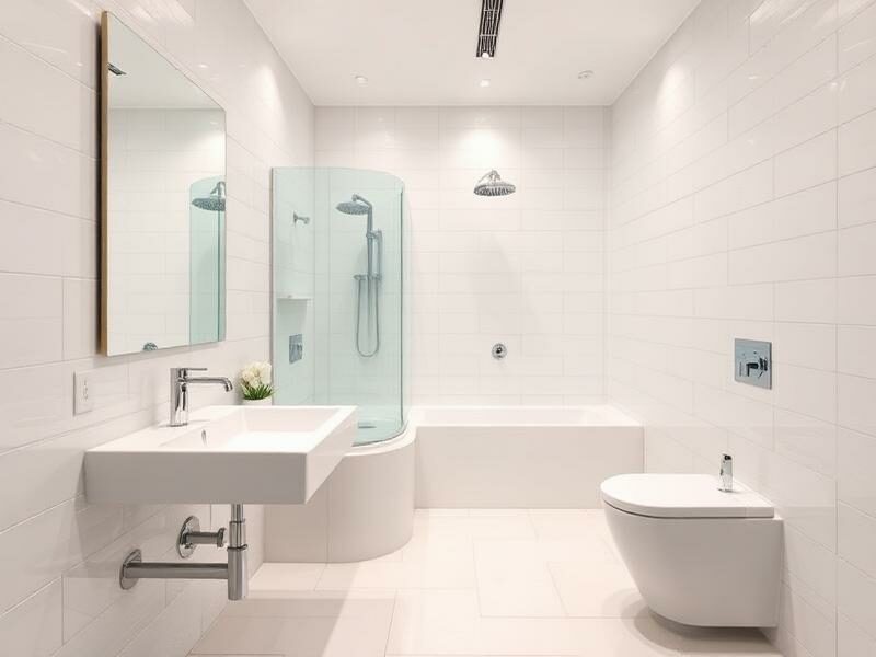 Modernes, helles Badezimmer