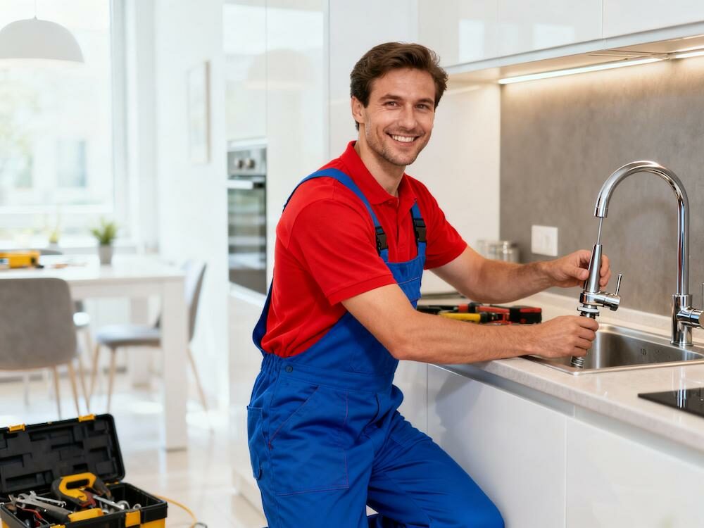 Sanitärinstallation in einer modernen Küche