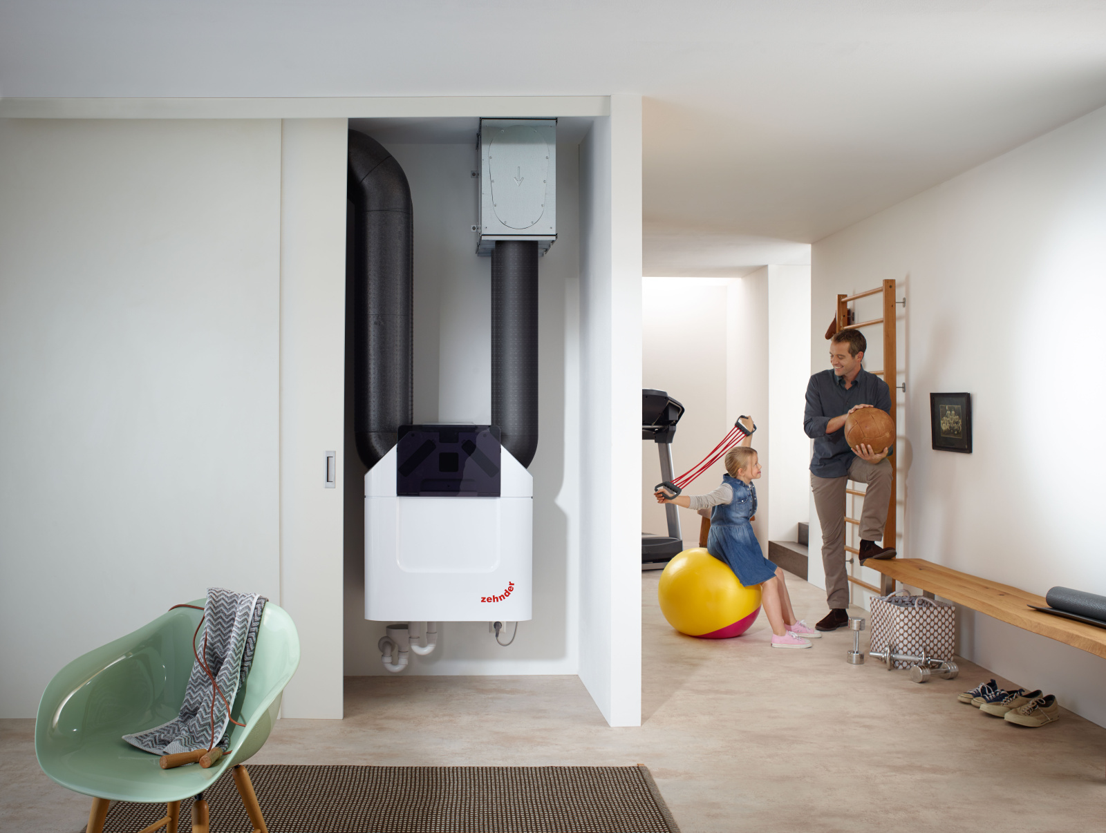 Moderne Wohnraumlüftungsanlage