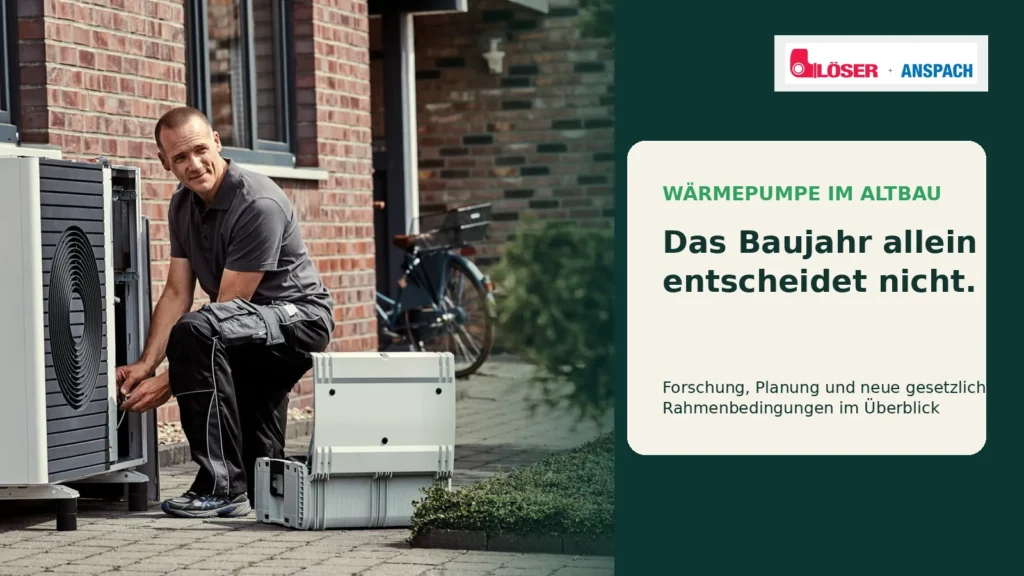 Moderne Wärmepumpe an einem Bestandsgebäude in Koblenz